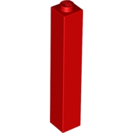 Lego kostka (kostička) 1x1x5, červená (4212410)